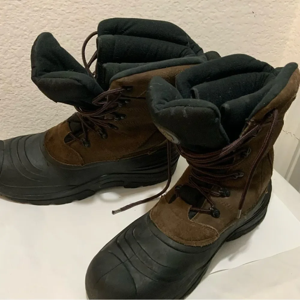 Quest brown and black leather duck boots size 12